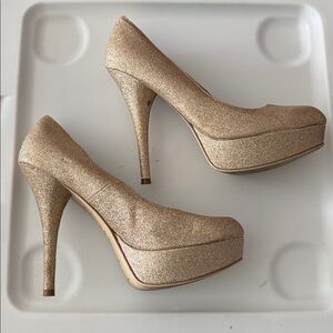 Gold Glitter High Heels
